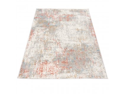 Kusový koberec Portland - abstrakt 8 - bílý/oranžový