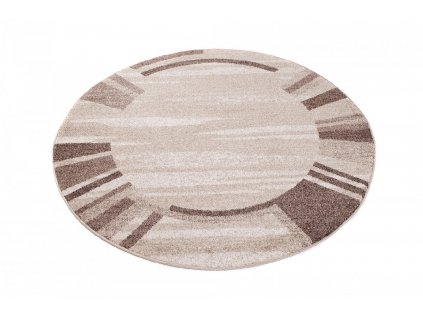 Moderní kulatý koberec SARI - béžový - kolo 1