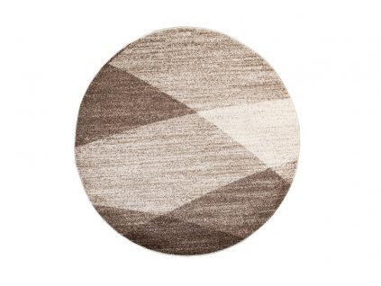 Moderní kulatý koberec SARI - béžový - mozaika 1