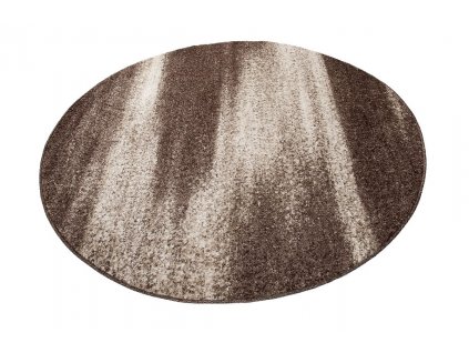 Moderní kulatý koberec SARI - hnědý - abstrakt 1