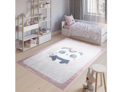 Dětský koberec Emma Kids - panda indián - růžovýpanda indian gazu