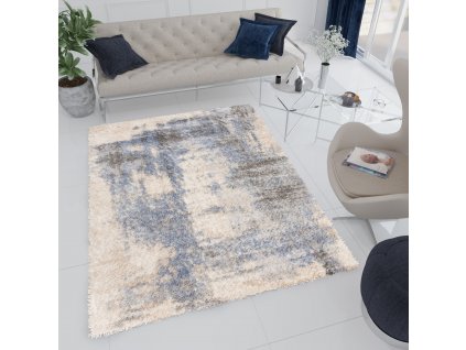 Moderní koberec Versay Shaggy - abstrakt - krémový