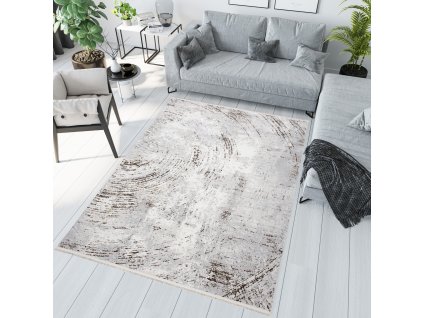 Moderní koberec SARAH - abstrakt 2 - šedý