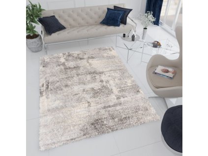 Moderní koberec Versay Shaggy - abstrakt 2 - šedý
