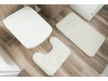 Set plyšových koupelnových předložek BEST - ivory/bílý