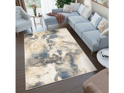 Moderní koberec Rivoli - abstrakt 2 - modrý