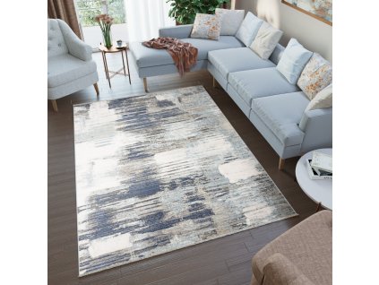 Moderní koberec Rivoli - abstrakt 16 - šedý/modrý
