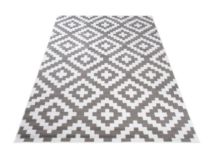 Moderní koberec GALA - mřížka 4 - šedý/bílý