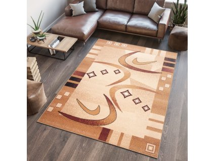 Moderní koberec Atlas - vlnky 1 - světle béžový