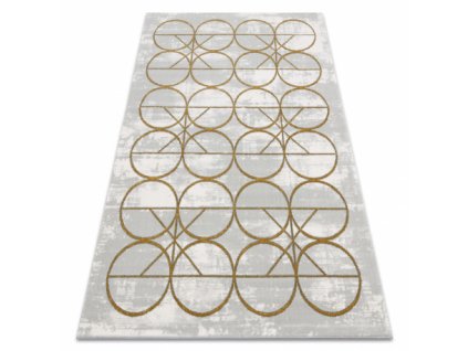 Moderní koberec Easy - zlaté kruhy 1 - krémový