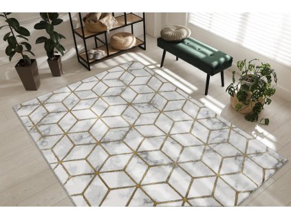 Moderní koberec Easy - geometrické tvary 1 - krémový