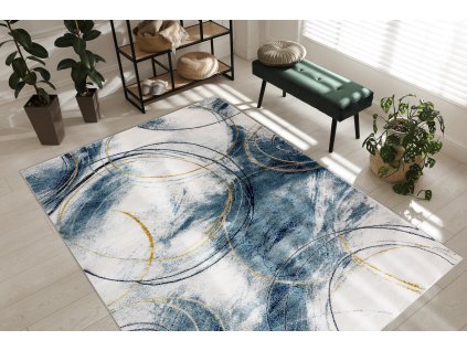 Moderní koberec Easy - detail 1 - stříbrný/modrý