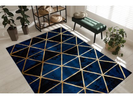 Moderní koberec Easy - triangl 1 - modrý