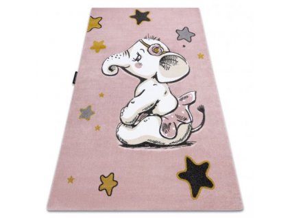 Krásný dětský koberec KINDER - sloník 2 - růžový