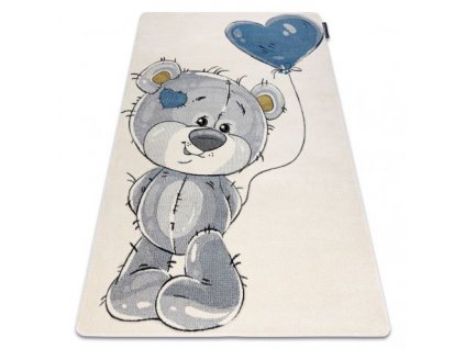 Krásný dětský koberec KINDER - medvídek se srdíčkem - krémový