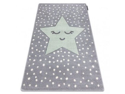 Krásný dětský koberec KINDER - hvězdička - šedý