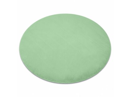 Kulatý koberec králičí kožešina - imitace - zelený