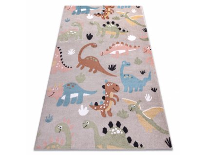 Skvělý dětský koberec FUNNY - dinosauři 1 - béžový