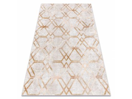 Pratelný koberec Romi - geometrické tvary - bílý/zlatý