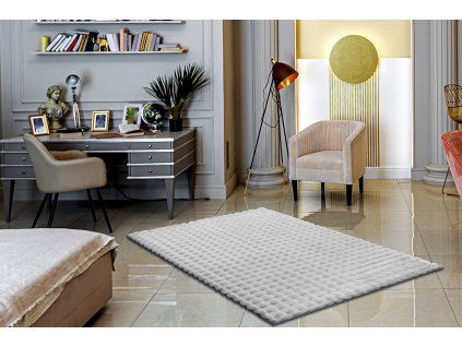 Moderní hebký koberec BUBBLE - šedý