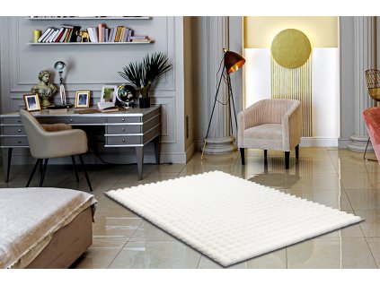 Moderní hebký koberec BUBBLE - bílý