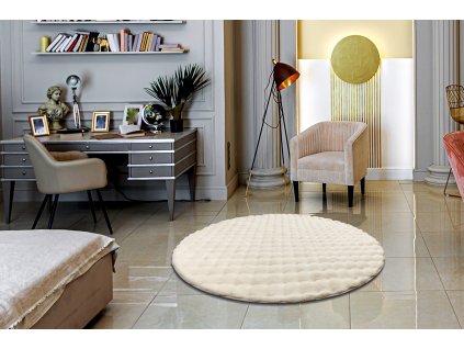 Kulatý moderní koberec BUBBLE - bílý/ivory