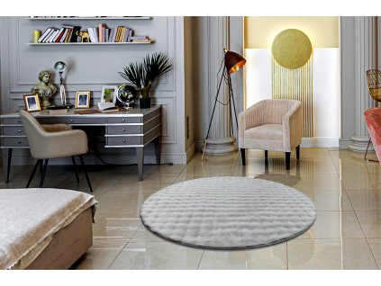 Kulatý moderní koberec BUBBLE - šedý