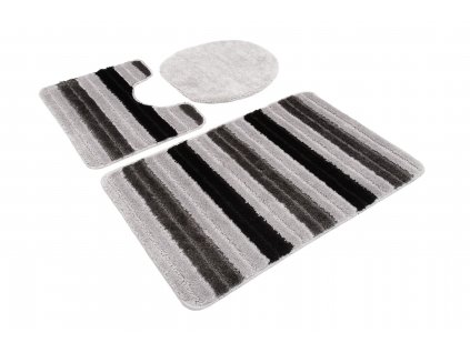 Sada koupelnových předložek (3v1) - 39 - šedá/černá
