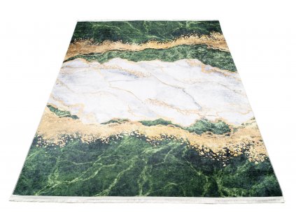 Moderní koberec Life - minerál 1 - zelený/bílý