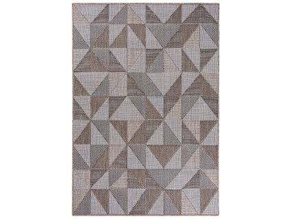 Bezvlasý koberec Madrid - trojúhelníky 4 - hnědý