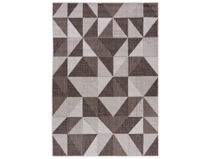 Bezvlasý koberec Madrid - trojúhelníky 2 - hnědý