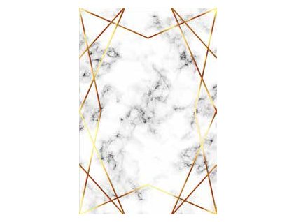 Moderní koberec Life - mramor 6 - bílý/zlatý