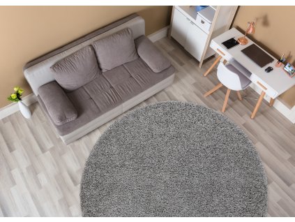Kulatý koberec Meggi Shaggy - šedý
