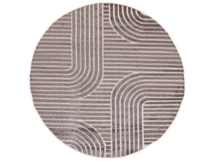 Kulatý koberec Modysa - vzor 2 - hnědý