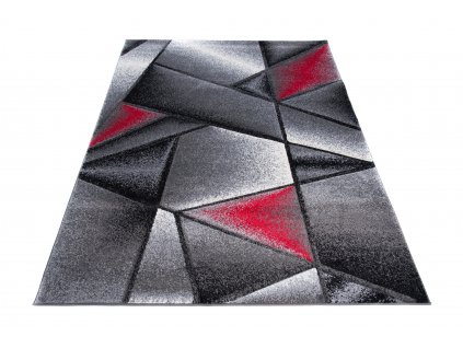Moderní koberec Tap Plus - vlnky 6 - šedý/červený