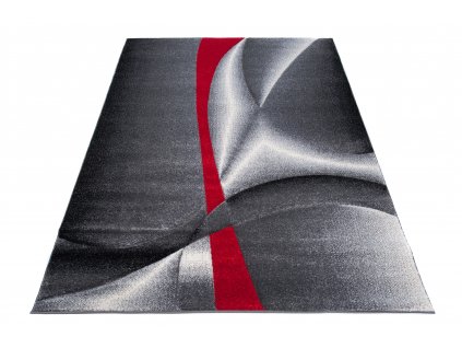 Moderní koberec Tap - vlnky 7 - šedý/červenýModerní koberec Tap Premium - vlnky 7 - šedý/červený