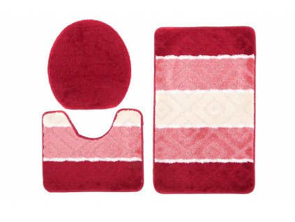 Sada koupelnových předložek MULTI Plus - tmavě červená