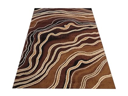 Krásný koberec Alfa s čárami - hnědý