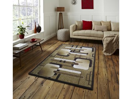 Krásný moderní koberec Alfa - hnědý