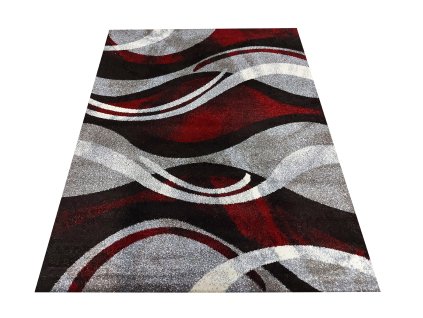 Moderní koberec Otto - vlnky 1 - červený
