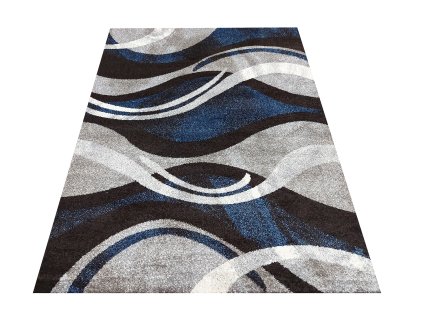 Moderní koberec Otto - vlnky 1 - modrý