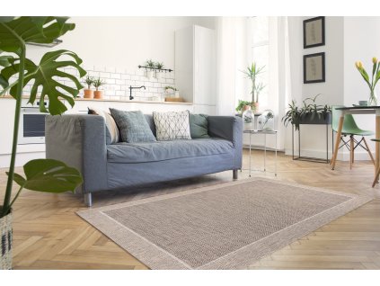 Odolný koberec Sisi Boho - rám - béžový 2