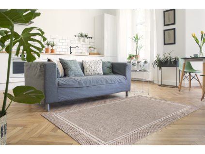 Odolný koberec Sisi Boho - rám - béžový 1