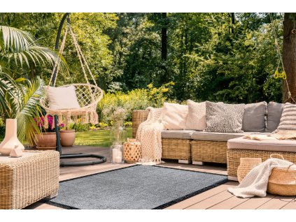 Odolný koberec Sisi Floorlux - rám - černá/šedá