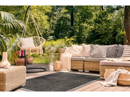 Odolný koberec Sisi Floorlux - rám - šedá/černá