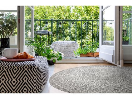 Kulatý koberec Sisi Loft - orient 1 - béžový