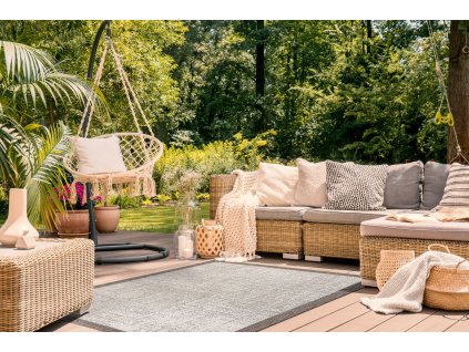 Odolný koberec Sisi Floorlux - rám - hnědá/krémová