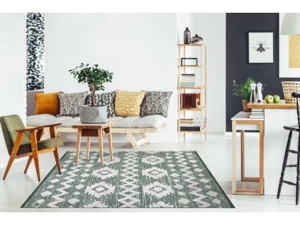 Moderní koberec Sisi Eco Boho - vzory - zelený