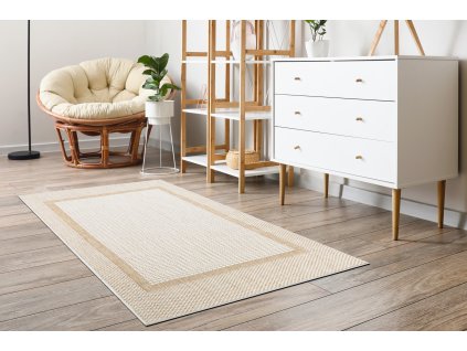 Odolný koberec Sisi Sion - rám - béžový