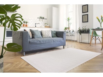 Odolný koberec Sisi Boho - rám - krémový